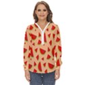 Fruit-water Melon Zip Up Long Sleeve Blouse View1