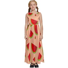 Fruit-water Melon Kids  Satin Sleeveless Maxi Dress by nateshop