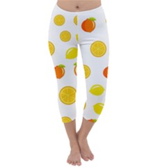 Fruits,orange Capri Winter Leggings  by nateshop