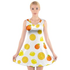 Fruits,orange V-neck Sleeveless Dress by nateshop