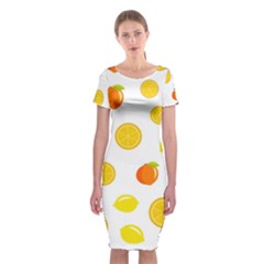 Fruits,orange Classic Short Sleeve Midi Dress by nateshop