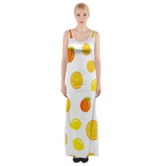 Fruits,orange Thigh Split Maxi Dress by nateshop