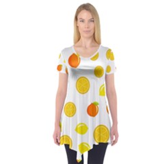 Fruits,orange Short Sleeve Tunic  by nateshop