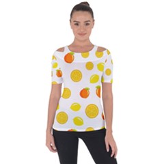 Fruits,orange Shoulder Cut Out Short Sleeve Top by nateshop