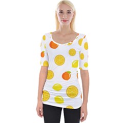 Fruits,orange Wide Neckline Tee