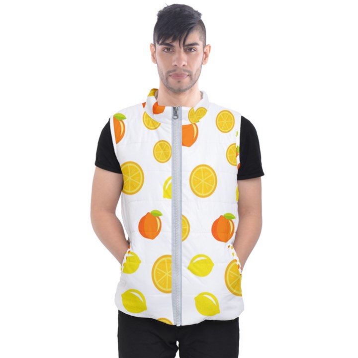 Fruits,orange Men s Puffer Vest