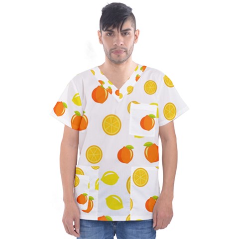 Fruits,orange Men s V-neck Scrub Top by nateshop