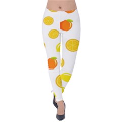 Fruits,orange Velvet Leggings by nateshop