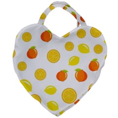 Fruits,orange Giant Heart Shaped Tote by nateshop