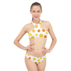 Fruits,orange High Neck Bikini Set by nateshop