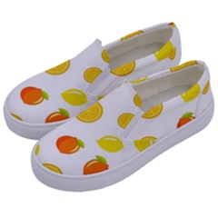 Fruits,orange Kids  Canvas Slip Ons by nateshop