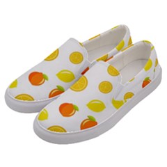 Fruits,orange Men s Canvas Slip Ons