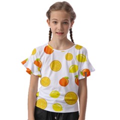 Fruits,orange Kids  Cut Out Flutter Sleeves by nateshop