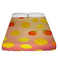 Fruits-gradient,orange Fitted Sheet (california King Size) by nateshop