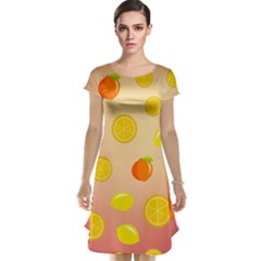 Fruits-gradient,orange Cap Sleeve Nightdress by nateshop