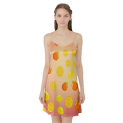 Fruits-gradient,orange Satin Night Slip by nateshop