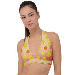 Fruits-gradient,orange Halter Plunge Bikini Top by nateshop