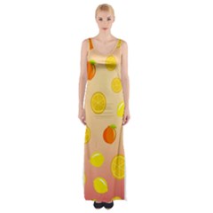 Fruits-gradient,orange Thigh Split Maxi Dress by nateshop