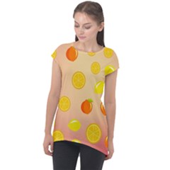 Fruits-gradient,orange Cap Sleeve High Low Top by nateshop