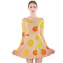 Fruits-gradient,orange Long Sleeve Velvet Skater Dress View1