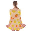 Fruits-gradient,orange Long Sleeve Velvet Skater Dress View2