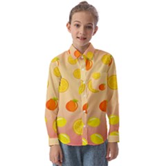 Fruits-gradient,orange Kids  Long Sleeve Shirt