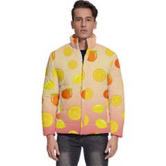 Fruits-gradient,orange Men s Puffer Bubble Jacket Coat by nateshop