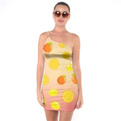 Fruits-gradient,orange One Soulder Bodycon Dress by nateshop