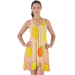 Fruits-gradient,orange Show Some Back Chiffon Dress by nateshop