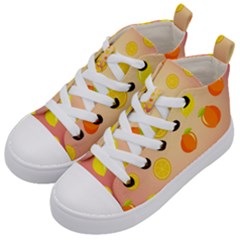 Fruits-gradient,orange Kids  Mid-top Canvas Sneakers by nateshop