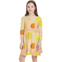 Fruits-gradient,orange Kids  Quarter Sleeve Skater Dress View1