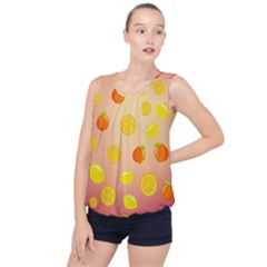 Fruits-gradient,orange Bubble Hem Chiffon Tank Top by nateshop