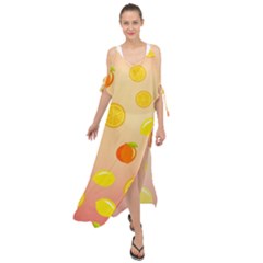 Fruits-gradient,orange Maxi Chiffon Cover Up Dress by nateshop