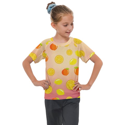 Fruits-gradient,orange Kids  Mesh Piece Tee by nateshop