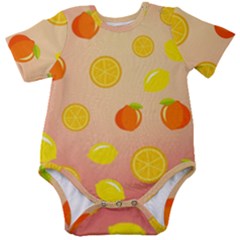 Fruits-gradient,orange Baby Short Sleeve Onesie Bodysuit by nateshop