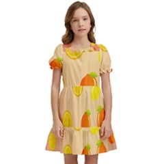 Fruits-gradient,orange Kids  Puff Sleeved Dress by nateshop