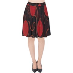 Circles-1 Velvet High Waist Skirt by nateshop