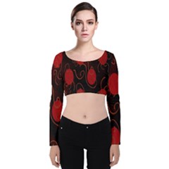 Circles-1 Velvet Long Sleeve Crop Top by nateshop