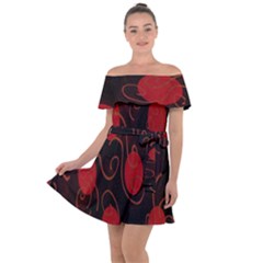 Circles-1 Off Shoulder Velour Dress by nateshop