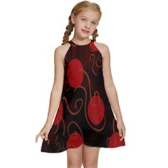 Circles-1 Kids  Halter Collar Waist Tie Chiffon Dress by nateshop