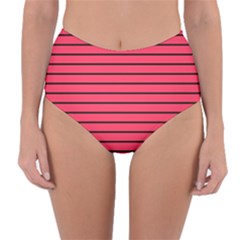 Colors,lines Reversible High-waist Bikini Bottoms by nateshop