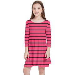 Colors,lines Kids  Quarter Sleeve Skater Dress by nateshop