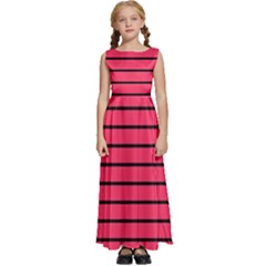 Colors,lines Kids  Satin Sleeveless Maxi Dress by nateshop