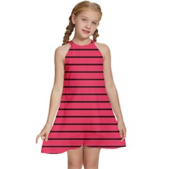 Colors,lines Kids  Halter Collar Waist Tie Chiffon Dress by nateshop