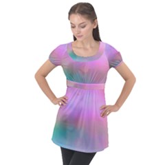 Cosmos Puff Sleeve Tunic Top by nateshop