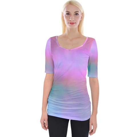 Cosmos Wide Neckline Tee by nateshop