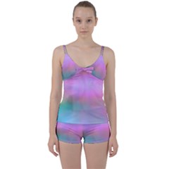 Cosmos Tie Front Two Piece Tankini by nateshop