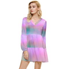 Cosmos Tiered Long Sleeve Mini Dress by nateshop