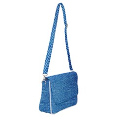 Denim Shoulder Bag With Back Zipper by nateshop