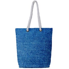 Denim Full Print Rope Handle Tote (small) by nateshop